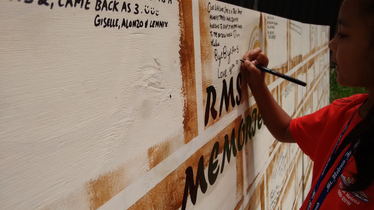 sthelenatourism's tweet image. Don't forget to pop into the Mule Yard and write on the #RMSFarewell  memory wall #RMSSthelena