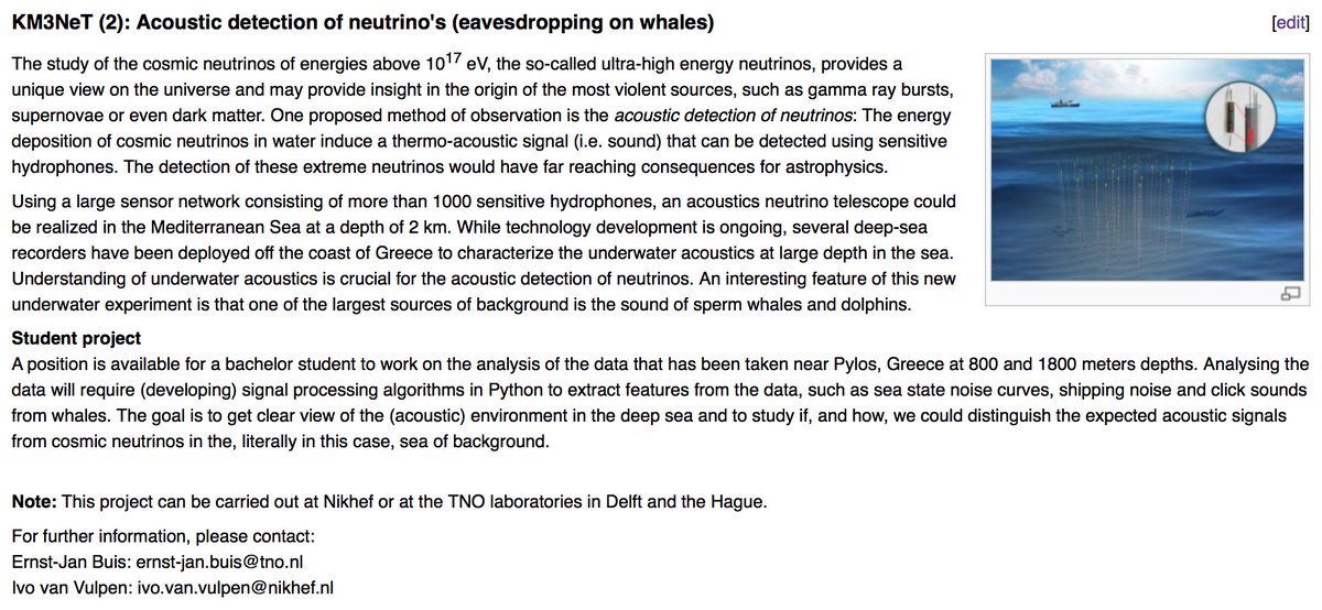 IvovanVulpen's tweet image. Als student samen met Ernst-Jan Buis (@TNO_nieuws) et moi de diepzee akoestisch in kaart brengen. Op zoek naar neutrino&apos;s en walvissen.
Ja, ... nu baal je dat je geen natuurkunde student (meer) bent hè. 😏  #bachelorproject
