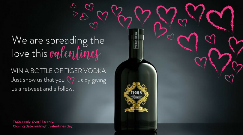 TheTigerGin's tweet photo. #COMPETITION TIME! Win a FREE bottle of #TigerVodka 
Let us treat you this #Valentines
To win a bottle of Tiger Vodka just FOLLOW us on Twitter &amp; Retweet - you could be the lucky winner! 
Or order today from @31Dover 
T&amp;Cs Apply Over 18s only Closing date midnight valentines day https://t.co/VriPuSgFCY