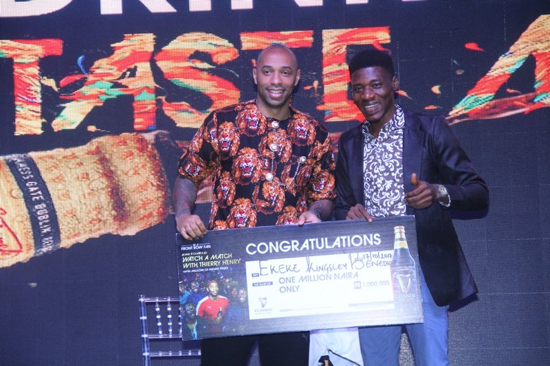 bellanaija's tweet photo. From bringing @ThierryHenry to celebrate with passionate Nigerian football fans to all the winners, @GuinnessNGR #BeAFrontRowFan promo was a big success. #BNSc https://t.co/pfoQiuoVWu https://t.co/HTfPJhX9XU