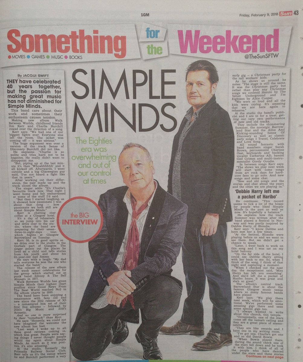 Cherissedrums's tweet photo. Yassss in @TheSun paper today with @simplemindscom !! ๐๐ธ๐ฅ
#neybad #thesun #simpleminds https://t.co/3uZhbkc3Ri