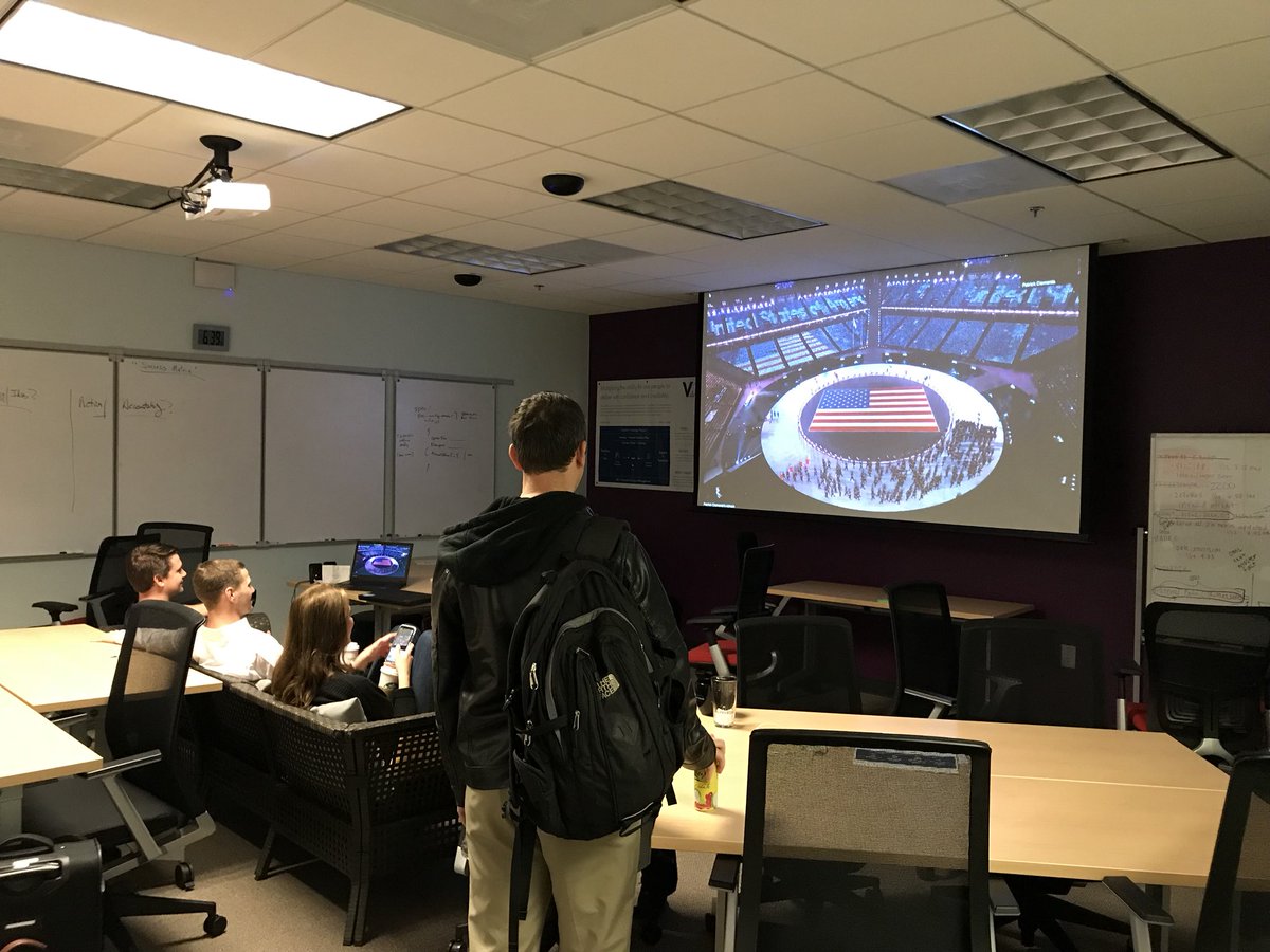 Pariveda_ATL's tweet image. What do some fins do to catch the @pyeongchang2018 Winter Olympics Opening Ceremony? Come to the office at 6am to watch together! #dedication #USA #winterolympics2018