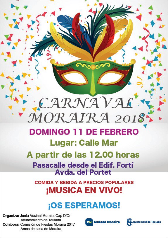 myteulada's tweet photo. CARNAVAL MORAIRA 2018 https://t.co/m0Nu1qX00K
