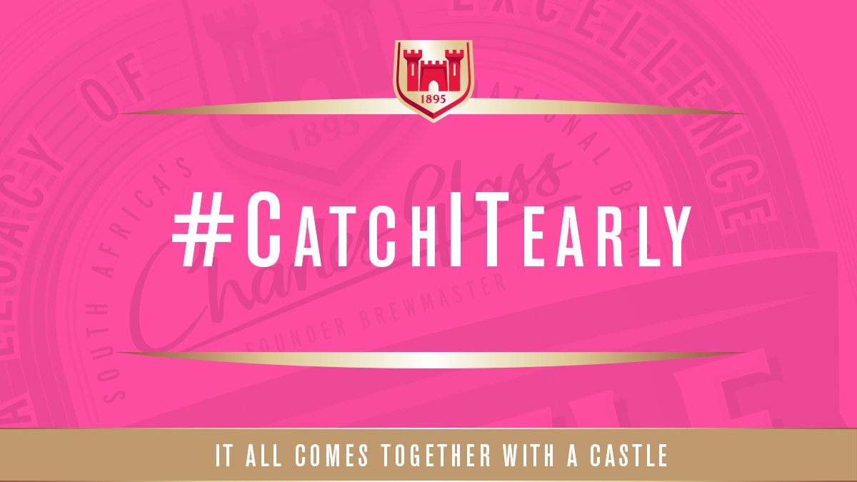 CastleLagerSA's tweet photo. Help raise awareness on early cancer detection. Retweet #CatchItEarly to show your support for the fight against cancer this Pink Day. For every retweet, we’ll donate to the Charlotte Maxeke Breast Care Unit. #CatchItEarly https://t.co/T2wsdt9MEq