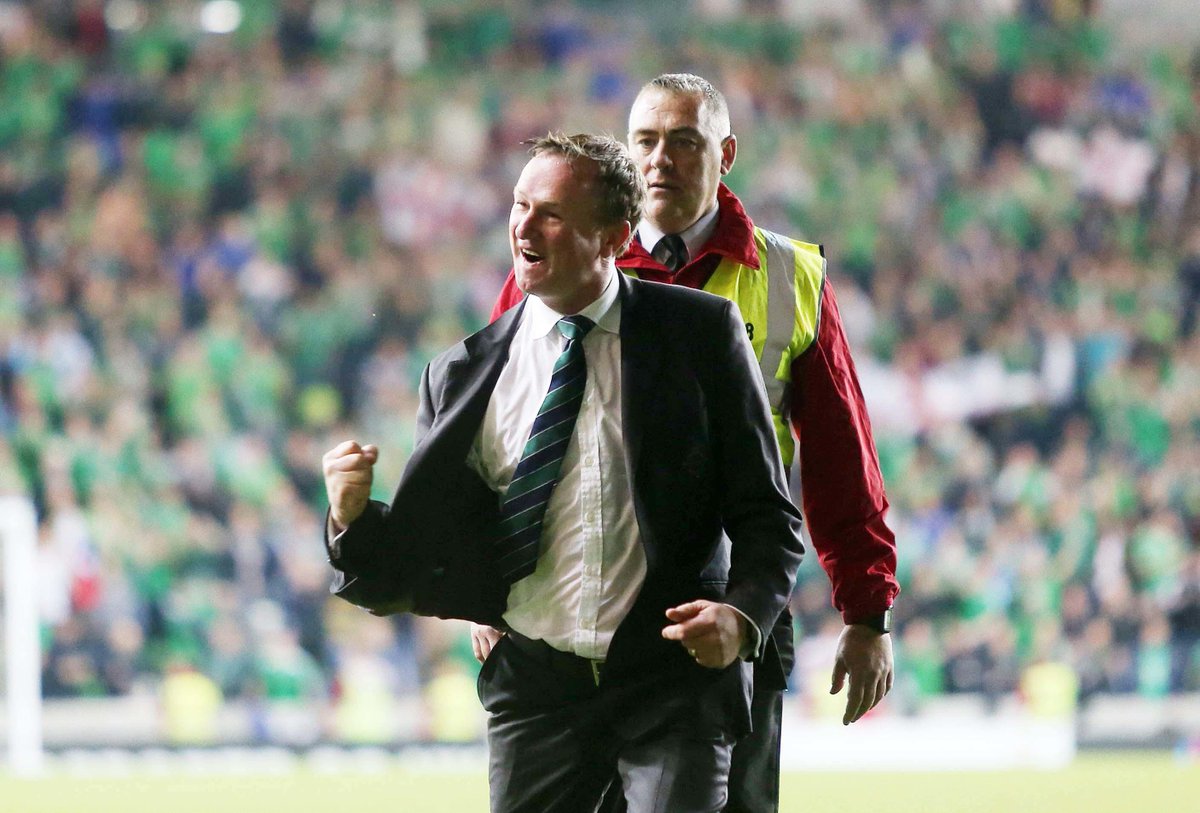 NorthernIreland's tweet photo. π· Looking forward to more moments like these with Michael O'Neill as our manager ...π #MichaelSigns #GAWA https://t.co/Dtta85gc1I