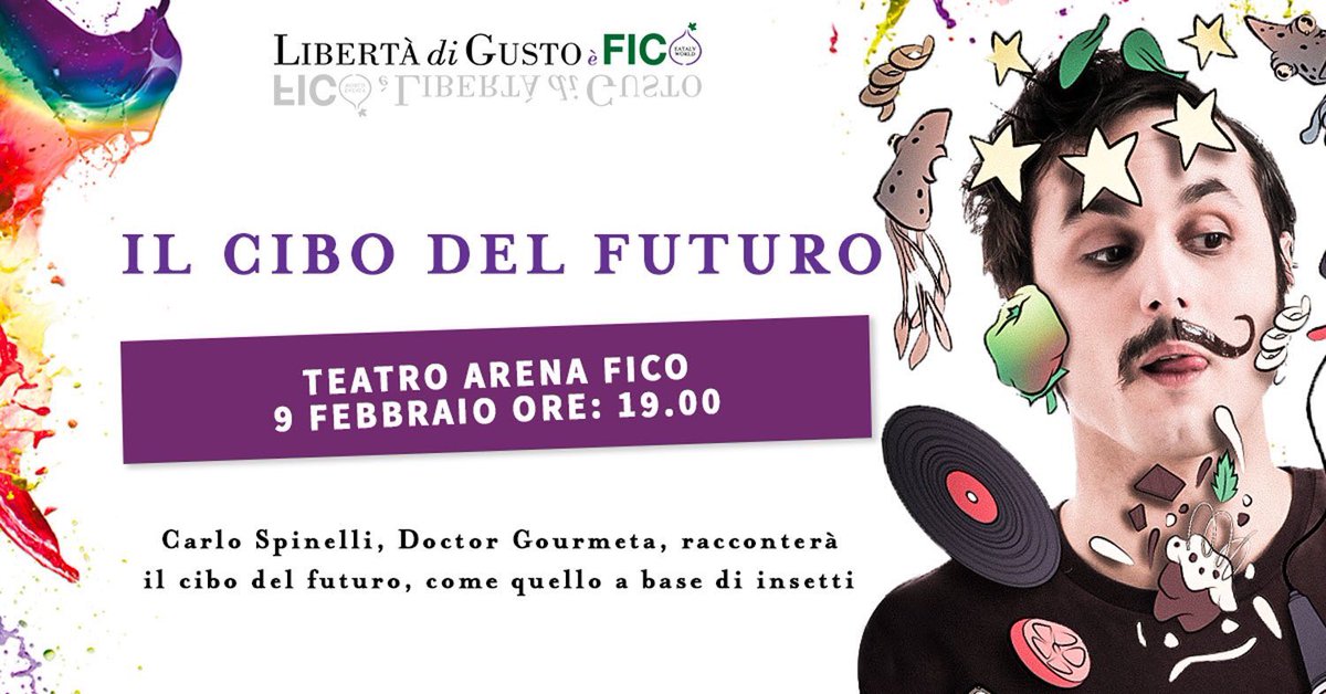 Alle ore 19 nel Teatro Arena di FICO <a href="/eatalyworld/">FICO Eataly World</a> a #Bologna organizzerò delle degustazioni molto speciali.. Pronto <a href="/fabiocaninoreal/">Fabio Canino</a>? 🍀🐛🐚🦄😜 Insetti, cioccolato e alghe, sale viola, semi di cannabis e di oliva, pesto in polvere..