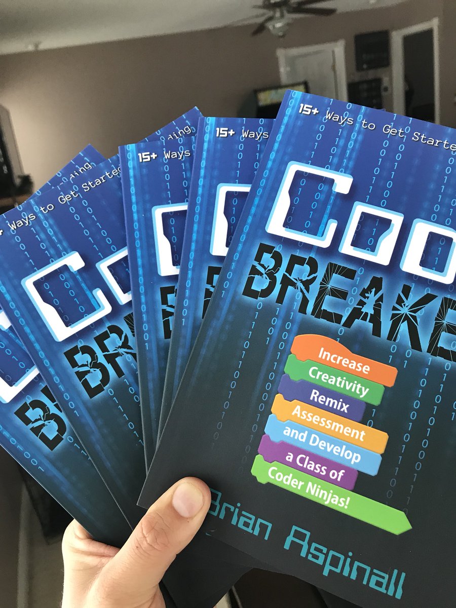 mraspinall's tweet photo. Done your report cards yet? Celebrate by retweeting this for a chance to win 1 of 5 @codebreakerbook copies! Will choose a random RT on Sunday!! #CSForAll #CodeBreaker #csk8 https://t.co/w7VJWw6Q39