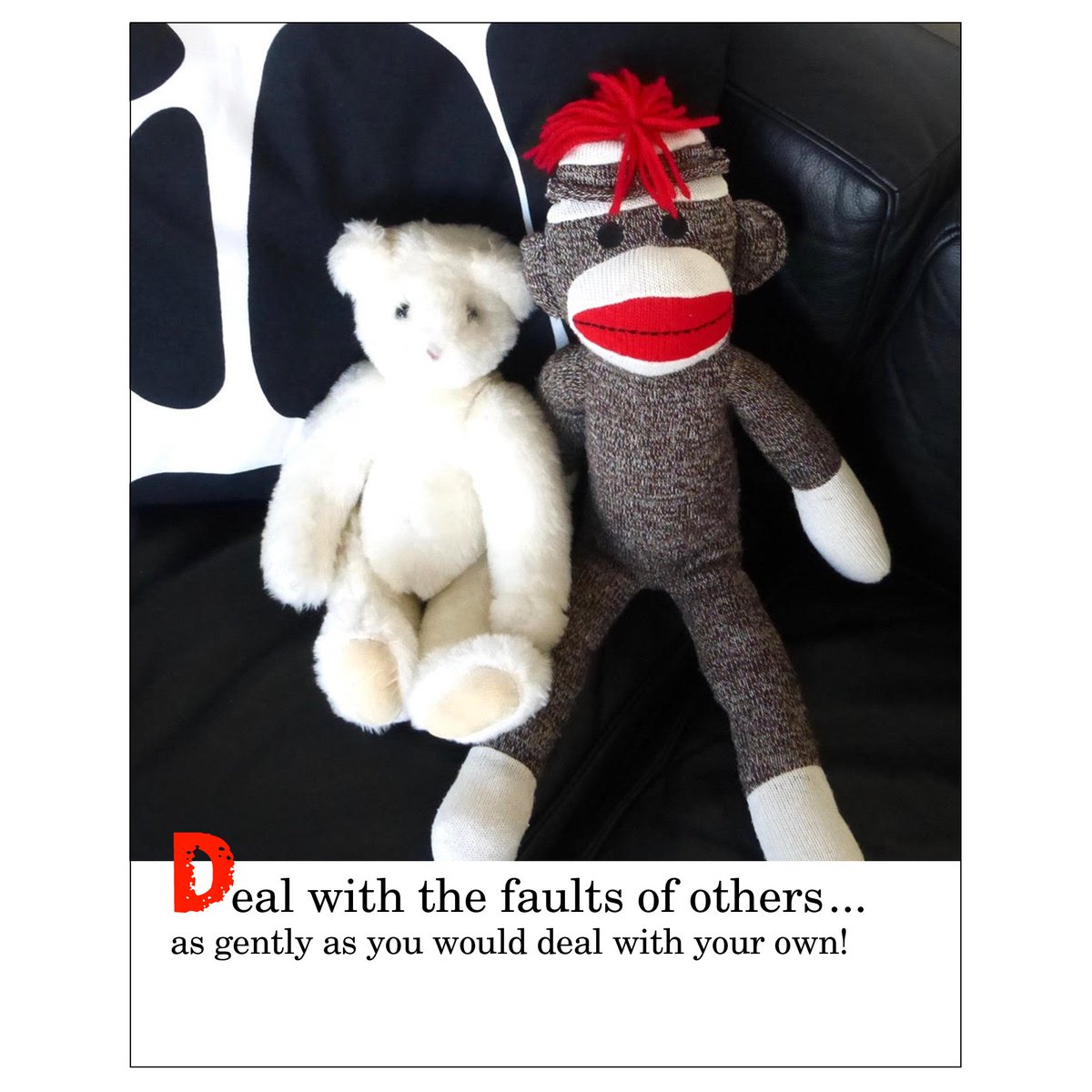SezSock's tweet photo. Thought for today. #sockmonkeysez #sockmonkey #goodthoughts #inspirationdaily #wisewordstoliveby #wisdomforlife #dailymotivation #lifelessons #mindfulness #brainfood #faults #begentlewithyoutself #begentlewithothers #haveagreatweekend https://t.co/CPUALZE8CO