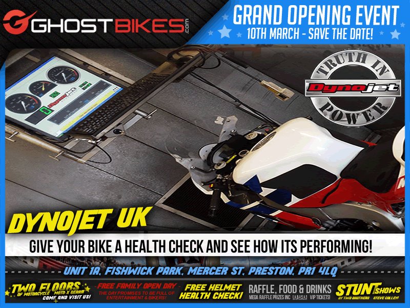 GhostBikes's tweet photo. Bring your bike to our Grand Opening and have a go with Dynojet! See what your bike is made of and give it a health check! See you on the 10th! Register online for your FREE raffle ticket! https://t.co/uFNxZhJxeK
#ghostbikes #Preston #Familyfun #OpenDay #Bike #Motorcycle #Dynojet https://t.co/RXQBAz9KwX