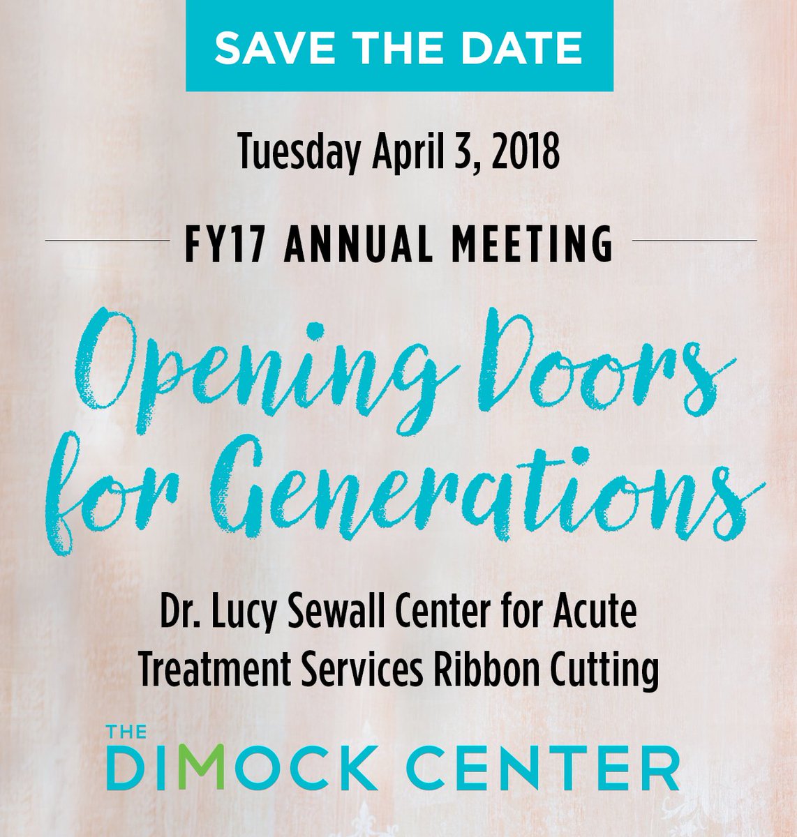 #SaveTheDate for the #RibbonCutting of our new Lucy Sewall Center for Acute Treatment Services on Tuesday, April 3rd, 2018! We hope to see you there! #Dimock #BuildingTheRoadToRecovery #Detox #OpeningDoorsForGenerations #TheDimockCenter #DimockDifference ow.ly/7PFn30ibjmu