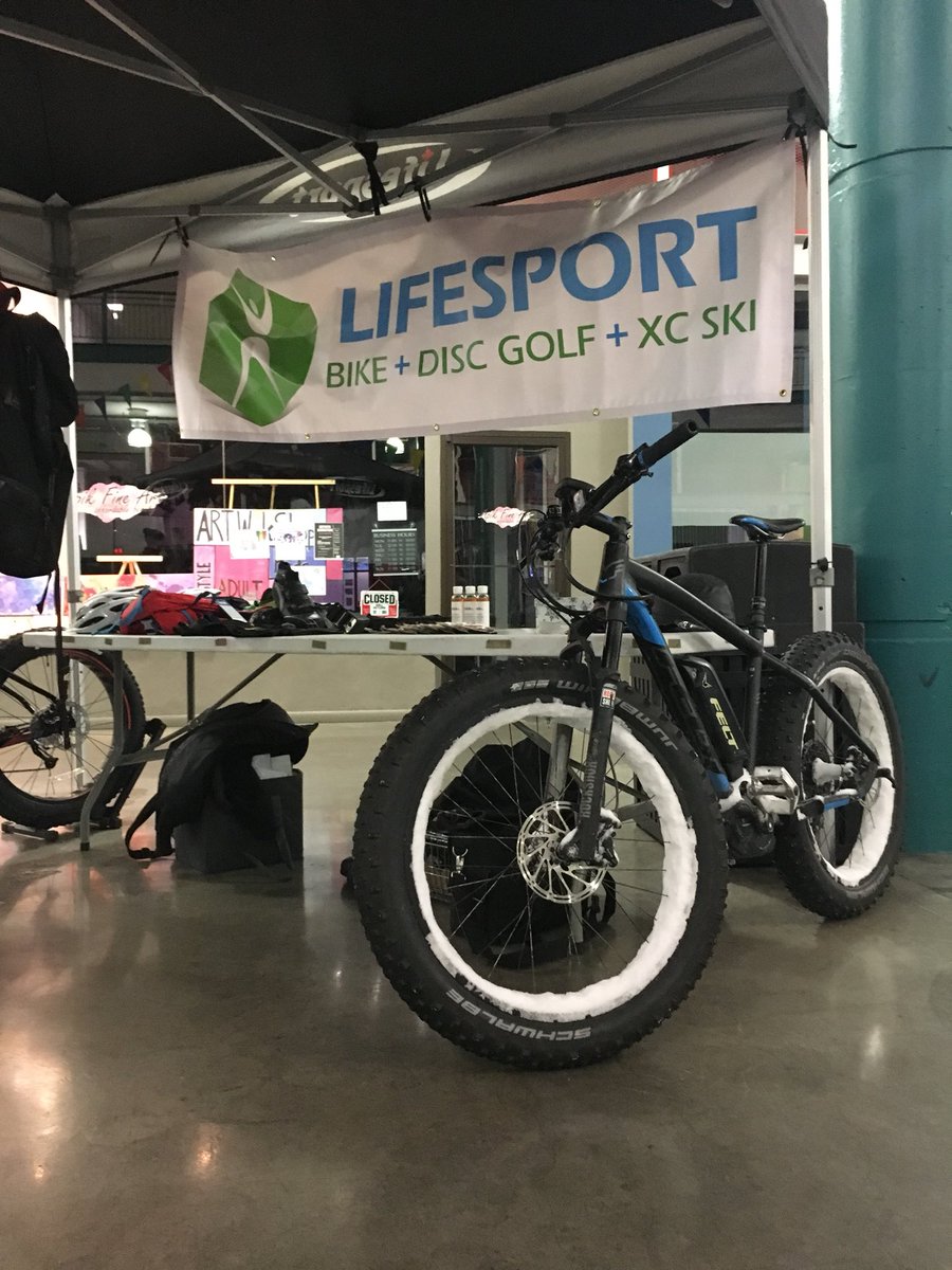 Tents! Indoors! Come take a test ride on the <a href="/lifesportyyc/">Lifesport Calgary</a> fat bike. Perfect weather for it! #WinterBikeToWorkDay
