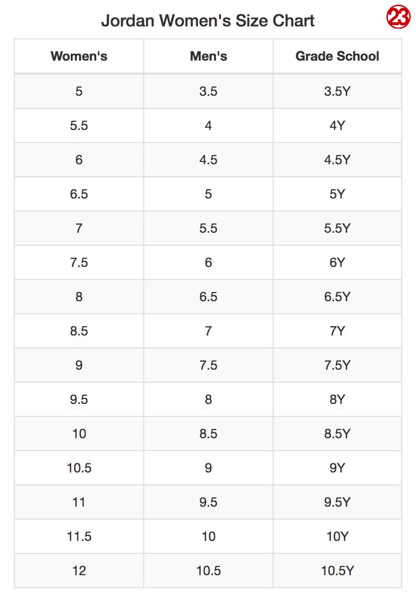 Jordan 11 Sizing Chart