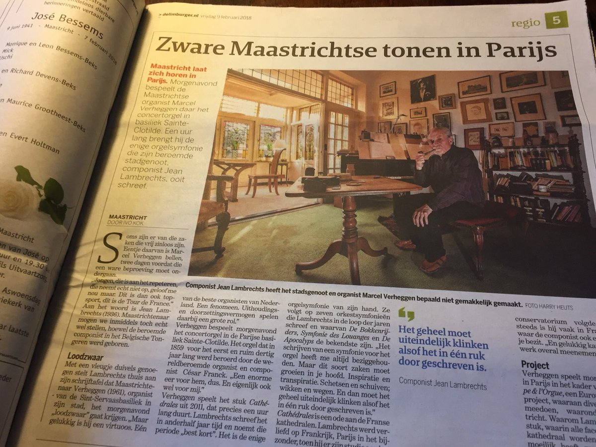 MtrComponisten's tweet photo. Imposante orgelwerk Cathedrales (2011) van componist Jean Lambrechts klinkt zaterdagavond in Sainte Clotilde Parijs. Orgel: Marcel Verheggen https://t.co/UrRwHfZF21
