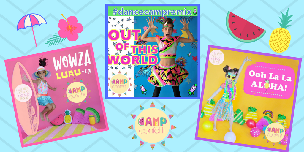 confettiotdf's tweet photo. We're launching 3 *NEW* #CampConfetti Camps next month!  
🌺 Ooh La La Aloha 🌺    
👽 #dancecampremix Out of this World 👽
🌴 Wowza Luau-za 🌴
You can pre-order these super fun camps today! https://t.co/Ni01U6ETfH https://t.co/cObSegUz7J