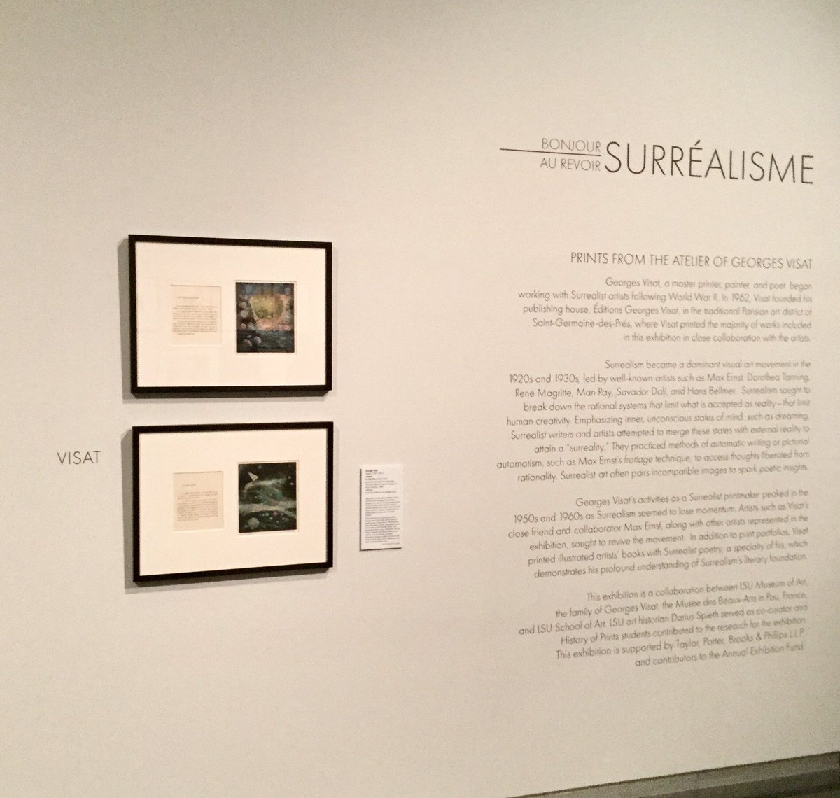 lsucoad's tweet photo. Art history professor Darius Spieth gave a gallery talk for the surrealist print exhibition at @LSUMuseumofArt #lsuart #arttalk https://t.co/okxZg0anpM