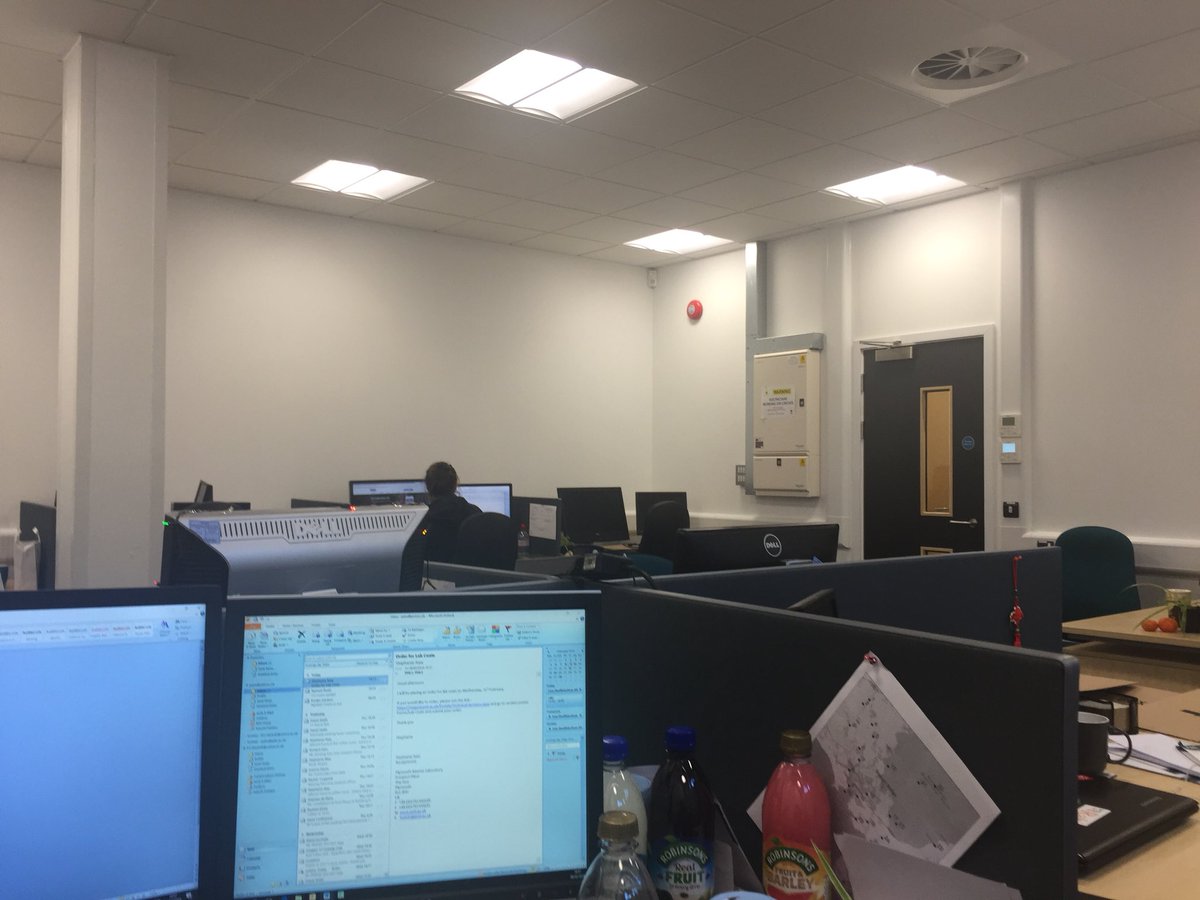 PaulLHackett's tweet photo. Finally installed in the new office! From portakabin to inside office, in one easy step! #PMLRefurb @PlymouthMarine https://t.co/4bApJzMYMw