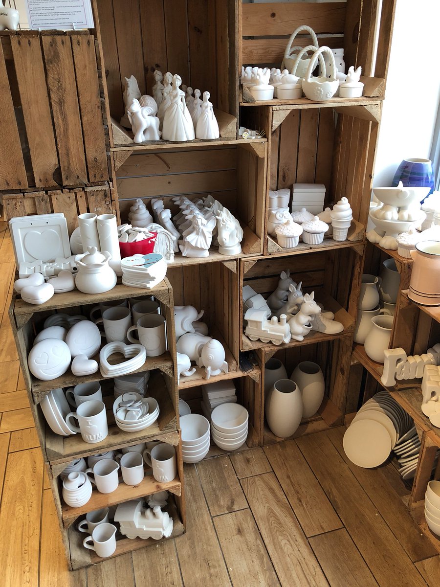 PotteryParade's tweet photo. Shelves rammed with lovely new stock all ready for half term... lots to paint from only £7.50. No need to book... just turn up and enjoy! #halfterm #family #Greenwich https://t.co/eXyTx8u2hG