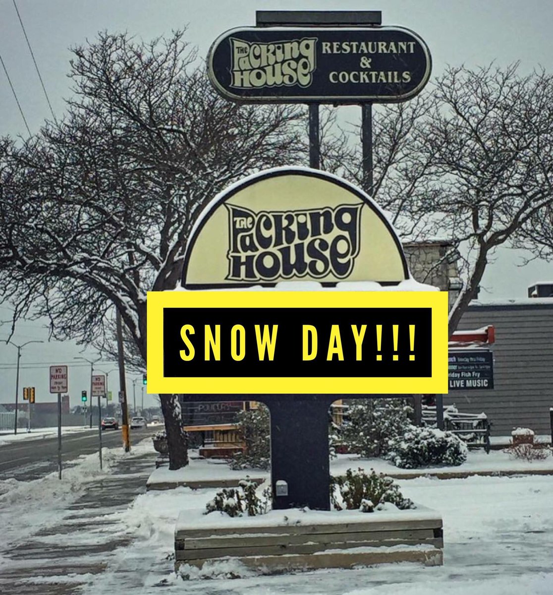 We've declared today a PACKING HOUSE SNOW DAY!! ❄️❄️❄️ Enjoy 1/2 PRICE APPETIZERS today—Friday, February 9—when making a separate entree purchase in our lounge or dining room. We're also GIVING AWAY $50 Packing House gift certificates to two very lucky guests! ❄️❄️❄️