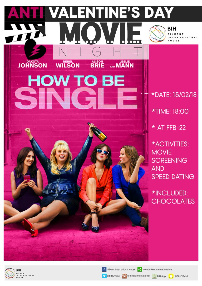 Hey Everyone! Join us next Thursday 15th Feb at 6pm in FFB-22, for our Anti Valentine's Day Movie night. We will be screening "How to Be Single" movie.