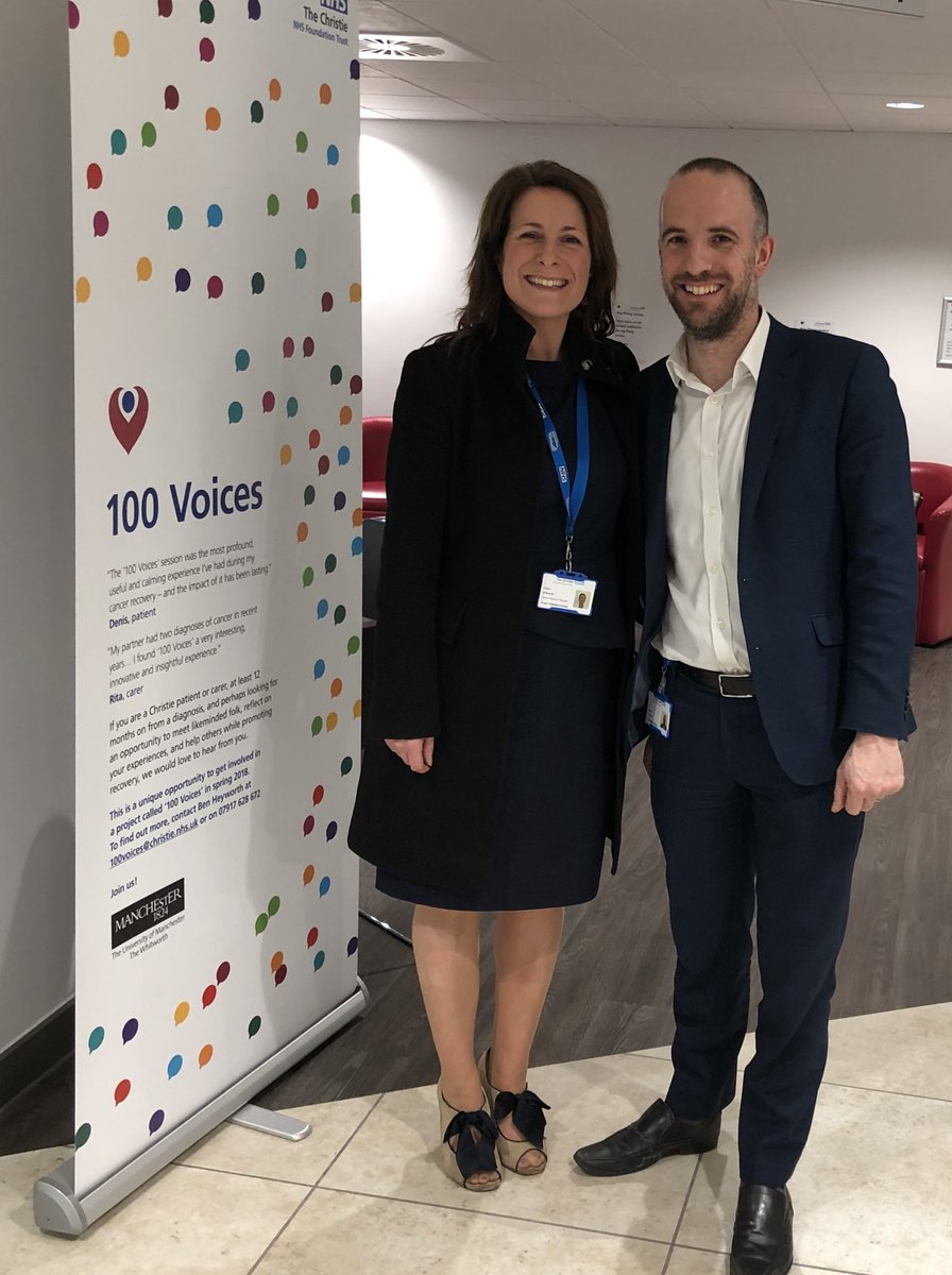 NHS's tweet photo. Bumped into @orourkeclaire1 senior manager @GM_Cancer improving standards and reducing variation across the whole #cancerpathway from #prevention to living with & beyond & end of life care. โฌ๏ธ ambitious programme, inspirational team ๐ https://t.co/k046AAlcli #FutureCancerCare https://t.co/vg4oAflfmj