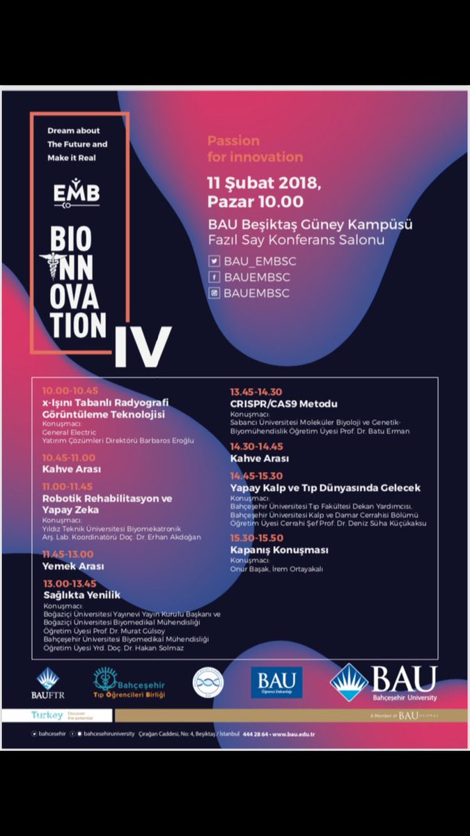 “Bioinnovation IV” program akışımız güncellenmiştir!