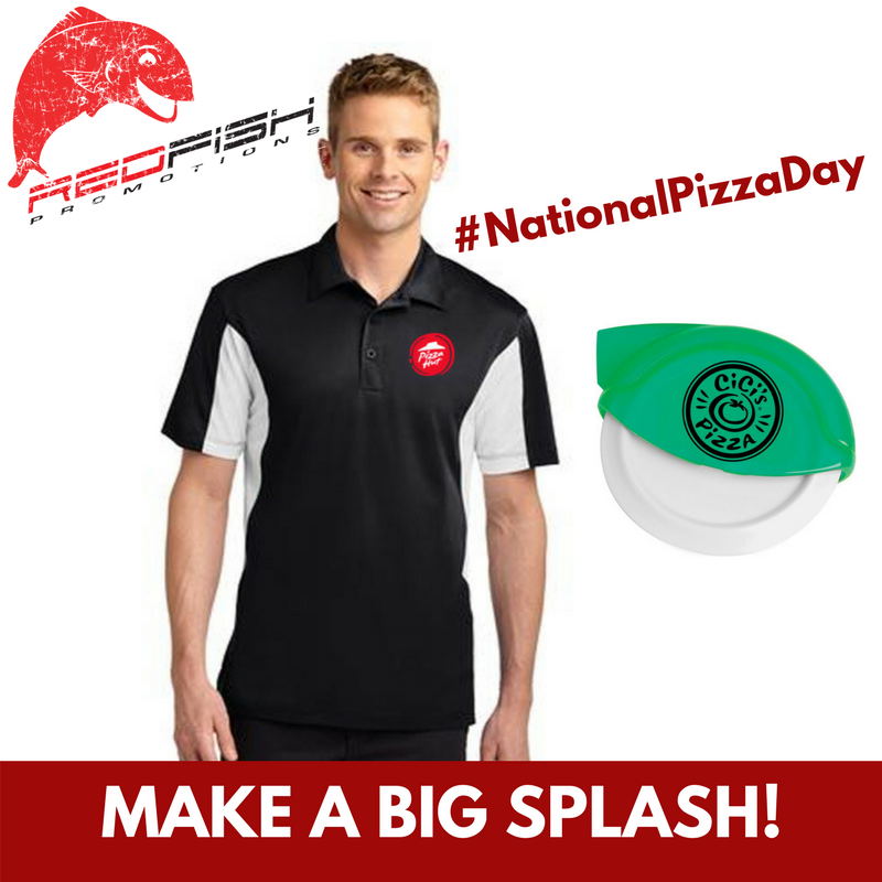 REDfishPromos's tweet photo. #NationalPizzaDay YA!! To celebrate we've provided our hot pizza picks! Our polo shirts and custom pizza cutters are just perfect for any pizza shop!!! #marketing #customapparel #branding #promotions https://t.co/5HTASr7nq6