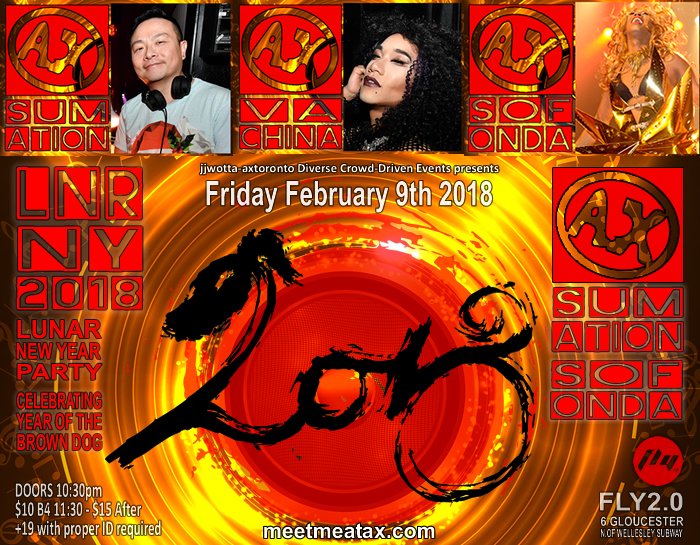 axtoronto's tweet photo. AX is TONIGHT at FLY2.0! Come out and Celebrate Lunar New 2018: the year of the Dog! #djsumation #sofondacox #vachinadynasty #flyyyz #asianxpress #gaysian https://t.co/cmaXT24Dio