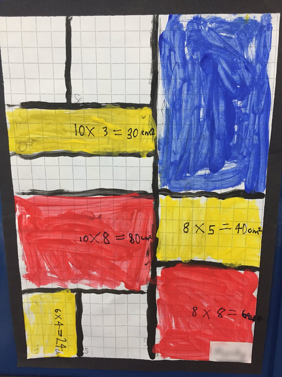 TheMrWinter's tweet photo. Teaching area through Mondrian inspired art! #makemathsfun https://t.co/TbXwkgeG3L