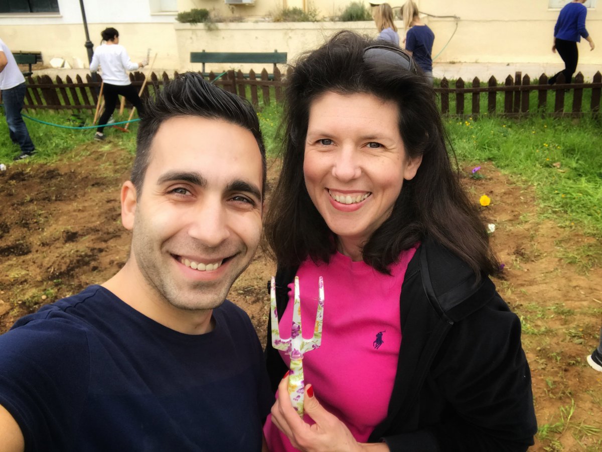 HAEC2's tweet photo. Study Abroad students  along with Hellenic American University students and staff cleaned up the garden of the Chatzikonsta Foundation for the Orphans. 
Participants completed their gardening work &amp; learned about the history and contribution of the foundation to the Greek society https://t.co/C41lbTPzxV