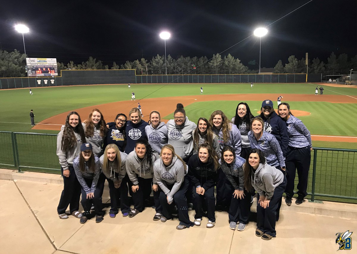 MSUBsports's tweet photo. #MSUBBaseball & #MSUBSoftball supported one another at each team's game in St. George, Utah last night.
#JacketsForJackets https://t.co/UFJEA74rDH