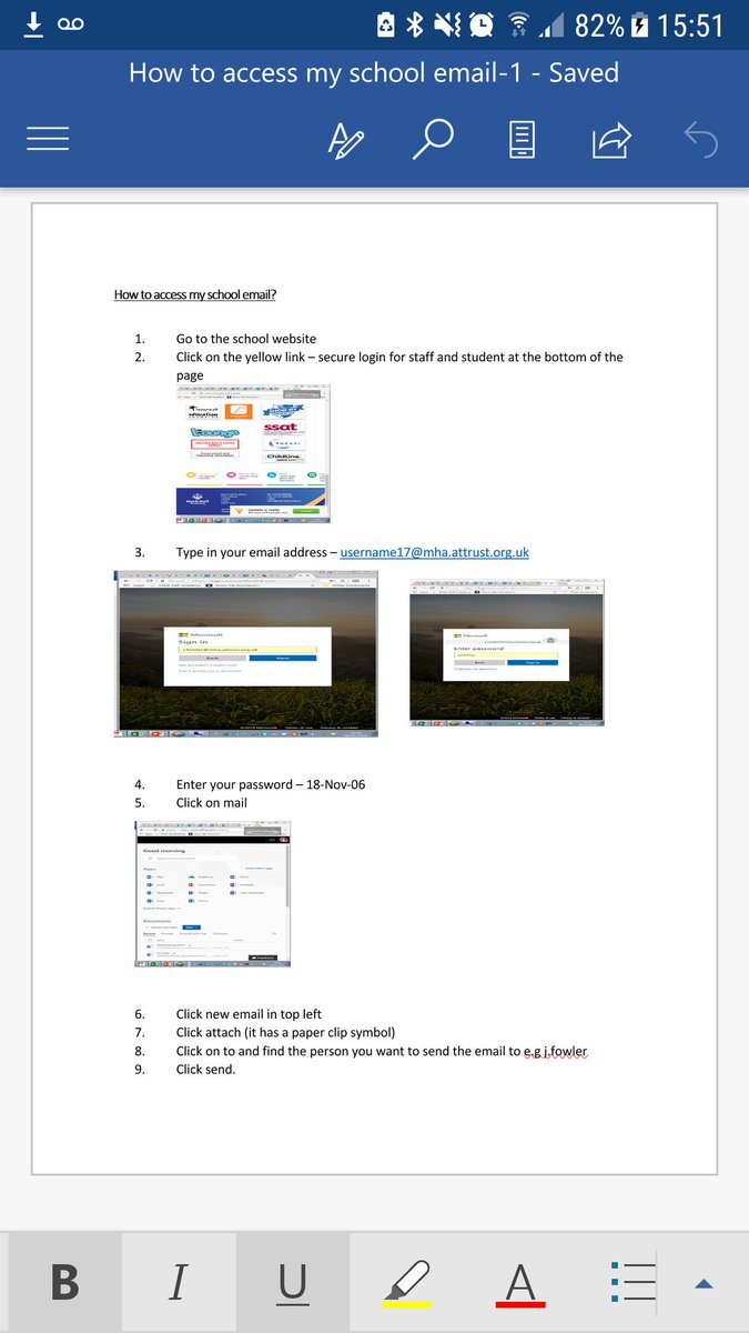 MHA_BICT's tweet photo. Incase you have forgotten, here is a quick guide on how to access your school email from home @markhallacademy and how to add an attachment! #halfterm #holidaycatchup #smhw https://t.co/dRaJkCtLXe