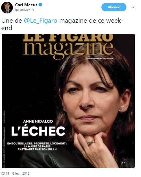 Ohnarg's tweet photo. @CarlMeeus @Le_Figaro #LECHEC...titre cinglant comme un coup de trique
💔
ps: #Hidalgo a déjà du mal avec ses idées courtes, soyez indulgent, ne raccourcissez pas le reste ! 😋
#THX to @Fauchelevent09... https://t.co/sQMxDoOCem