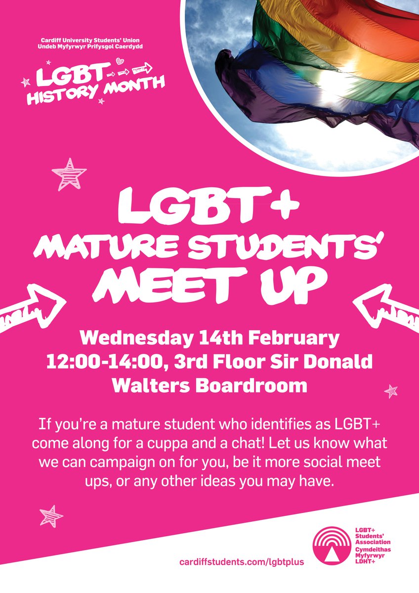 MatureCSU's tweet photo. Join us on Wednesday 14th Feb for our LGBT+ Mature Students' Meet Up for a cuppa and a chat 🌈 https://t.co/jCQCiIN2yo https://t.co/z33CPU3h2H