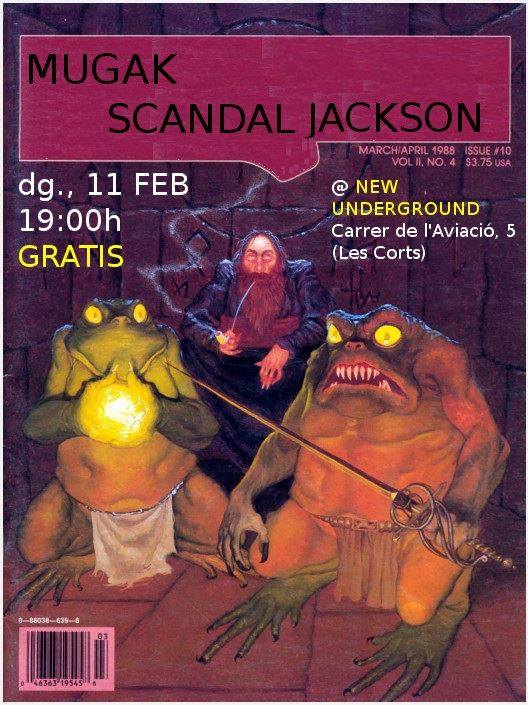 Domingo 11 de Febrero
19:00
Mugak + Scandal Jackson
Sala New Underground (BCN)

Os esperamos!!

#Mugak #FelizFinde #Concierto #BCN #ScandalJackson #Rock #Metal #Musica #Mugamigos #Retorno #Fronteras #EP #NoSinBajista #NewUnderground #Carnavales2018