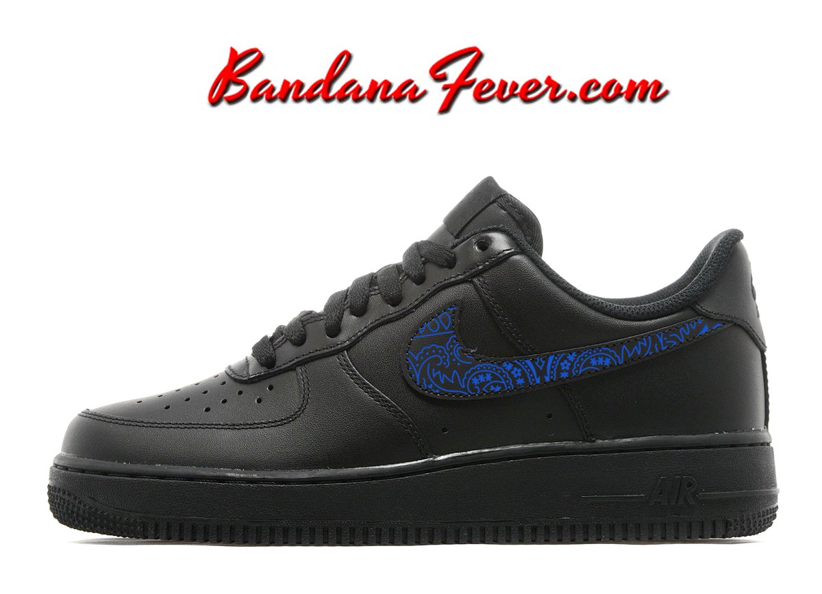 white air forces with blue bandana