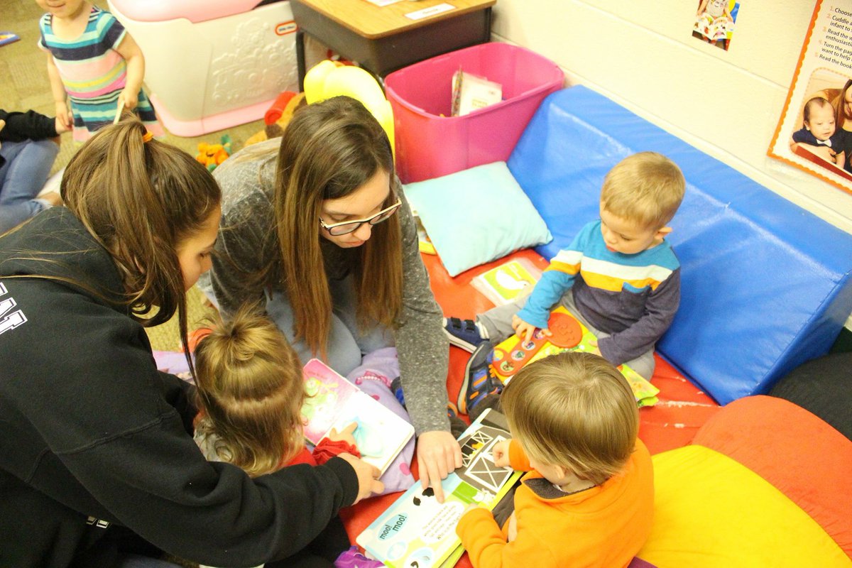 WISD_CTE's tweet photo. Education &amp; Training career cluster CTE students who are currently studying toddler development, visit WISD Little Chiefs Academy this week, where each were given a toddler to work one on one with. #CTEMonth #learningbydoing https://t.co/gfBdfK24d3