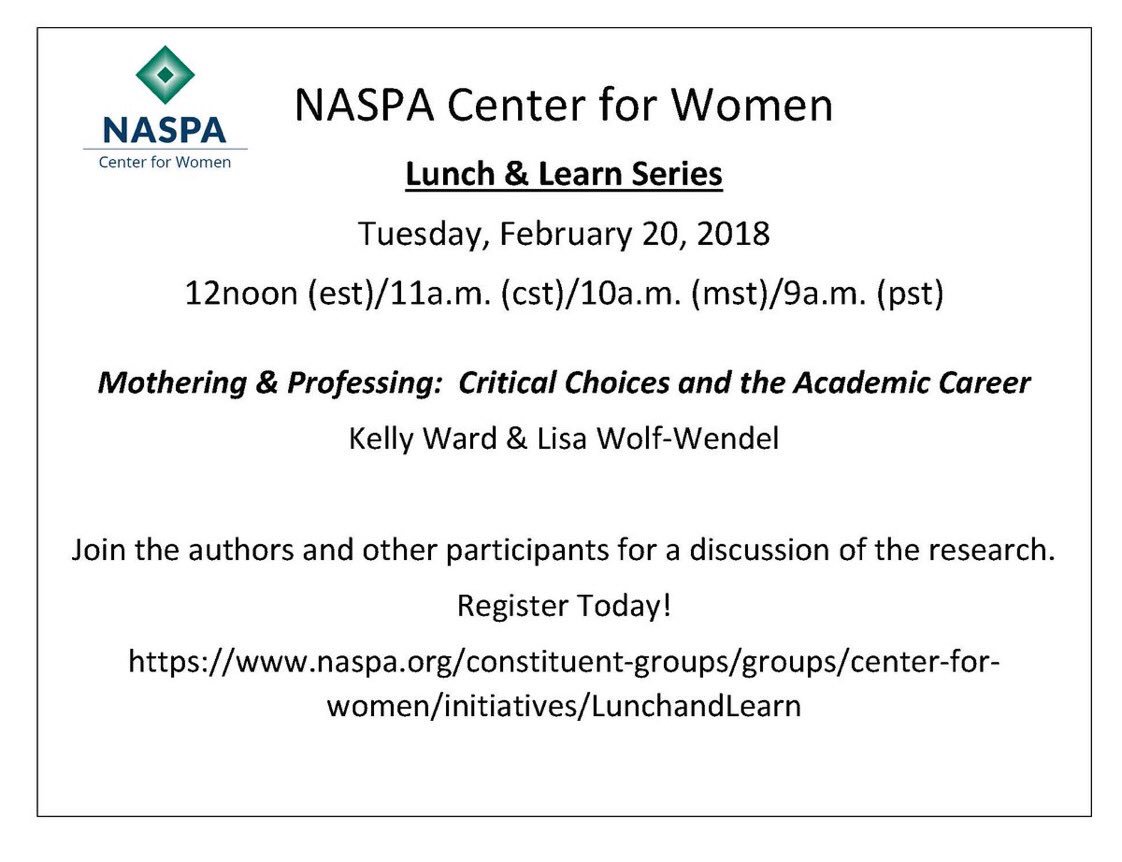 Sign up for #CFW lunch and learn on Feb 20!  naspa.org/constituent-gr… #studentaffairs #HigherEducation