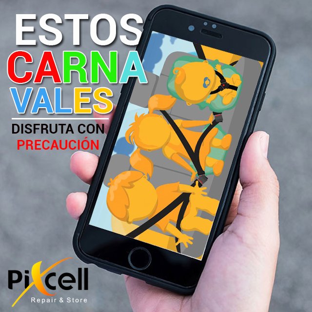 PublideasP's tweet photo. Estos #Carnavales2018 recuerda prevenir accidentes, si vas a conducir no ingieras alcohol, recuerda colocarte el cinturón de seguridad, no conduzcas a velocidades extremas. es un consejo #PublideasParaguana #EvolucionamosTusIdeas #PixcellRepairStore https://t.co/fmaWcSsPpJ