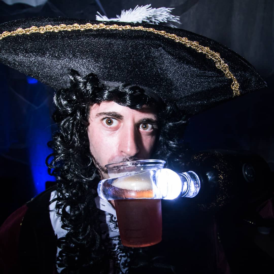 glassblowerben's tweet photo. It's Mardi Gras in New Orleans! Here's a look at my costume from last year when I made a light up glass pirate's hook. Happy #MardiGras y'all. https://t.co/EDmJW2ebJt