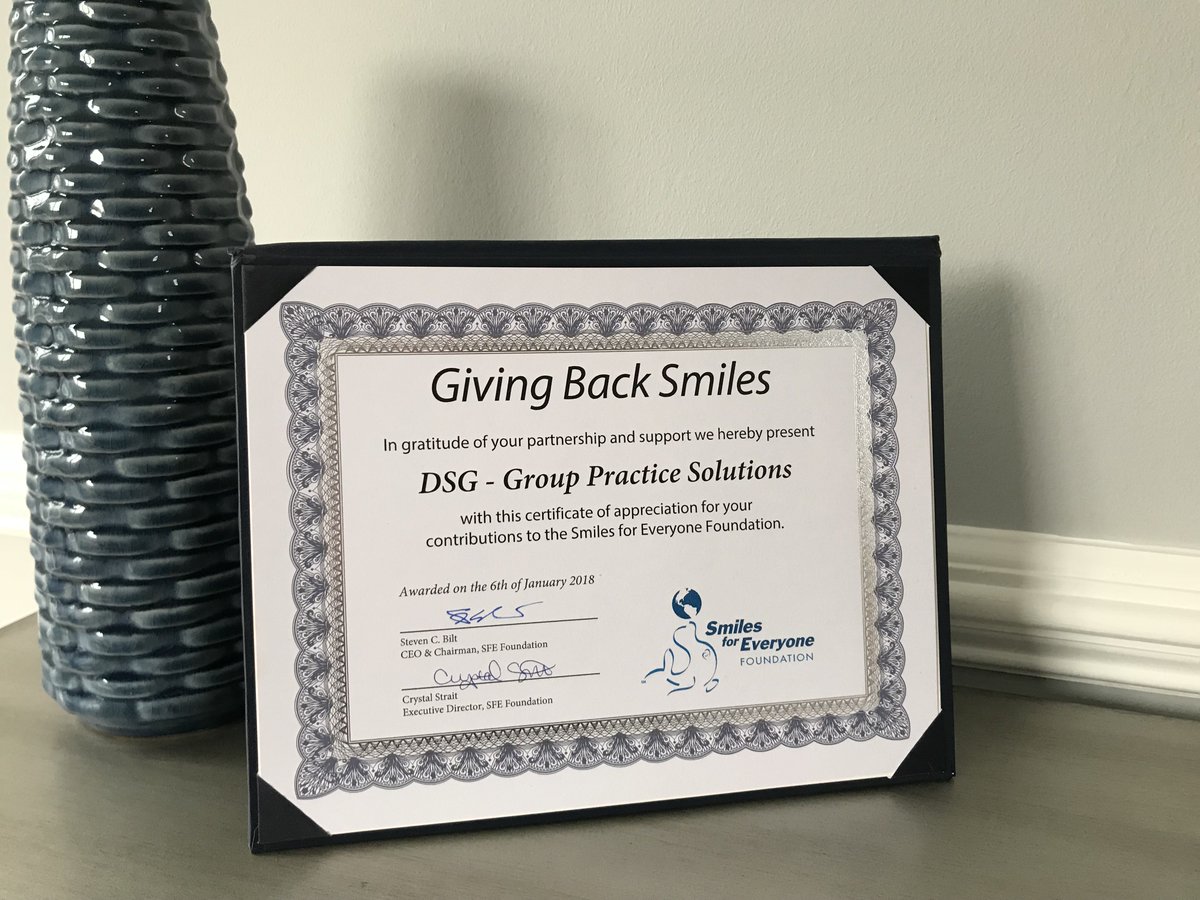 DentalServicesGroup (@dsg_dental) on Twitter photo Proud and honored to receive the Smiles for Everyone Foundation 'Giving Back Smiles' VIBE Award at the <a href="/SmileBrandsTeam/">Smile Brands Inc.</a> annual meeting in January. This award symbolizes the difference we’re making together in changing smiles and improving patients’ lives! #teamdsg Proud and honored to receive the Smiles for Everyone Foundation 'Giving Back Smiles' VIBE Award at the <a href="/SmileBrandsTeam/">Smile Brands Inc.</a> annual meeting in January. This award symbolizes the difference we’re making together in changing smiles and improving patients’ lives! #teamdsg