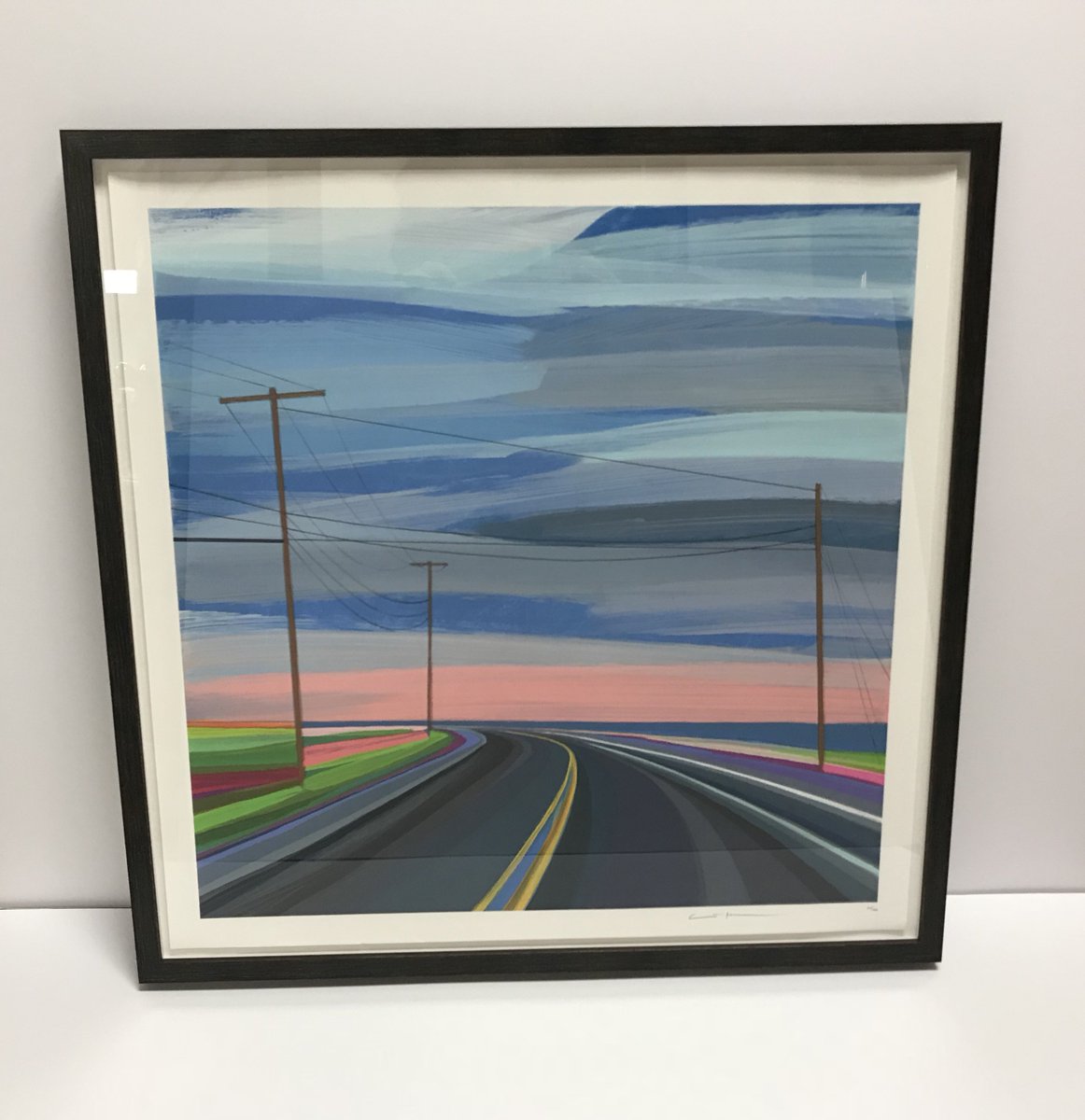 vjsstudio1023's tweet photo. Print by artist @GrantHaffner going off to a new home framed in one of the great graphite frames by @Larson-Juhl  We’ve been having some of these magical sunsets this week and he captures the intensity of the colors we find out on the east end. Thank you  Grant! #VJSStudioFramers https://t.co/IFQstHXuKz
