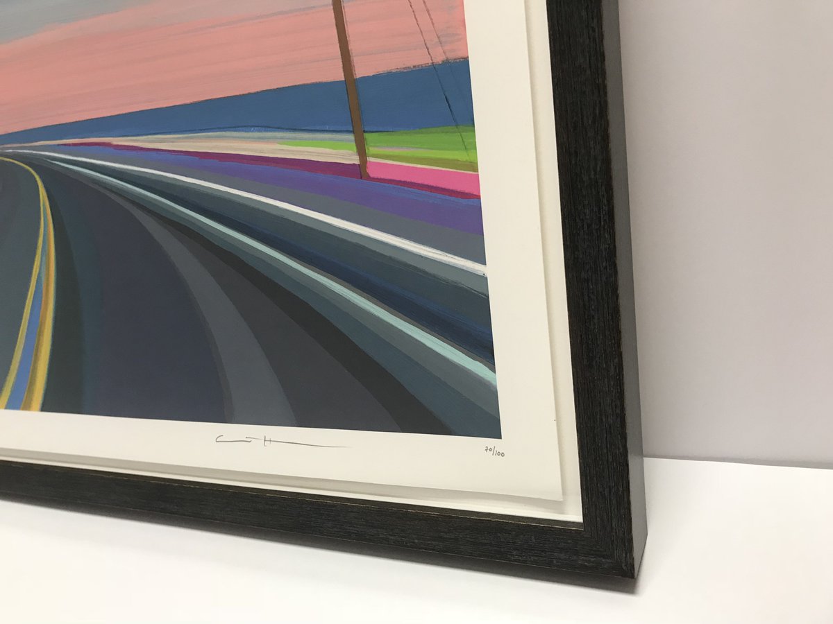 vjsstudio1023's tweet photo. Print by artist @GrantHaffner going off to a new home framed in one of the great graphite frames by @Larson-Juhl  We’ve been having some of these magical sunsets this week and he captures the intensity of the colors we find out on the east end. Thank you  Grant! #VJSStudioFramers https://t.co/IFQstHXuKz