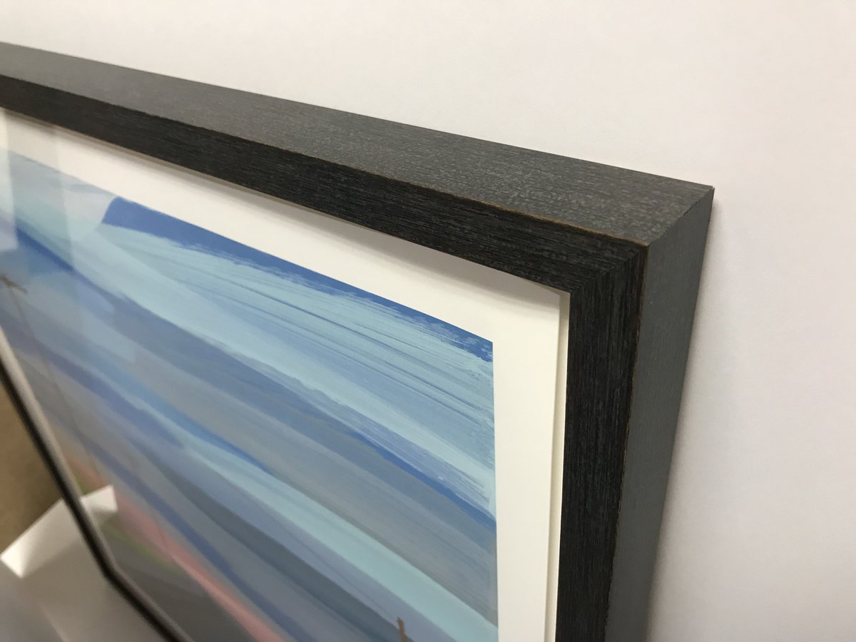 vjsstudio1023's tweet photo. Print by artist @GrantHaffner going off to a new home framed in one of the great graphite frames by @Larson-Juhl  We’ve been having some of these magical sunsets this week and he captures the intensity of the colors we find out on the east end. Thank you  Grant! #VJSStudioFramers https://t.co/IFQstHXuKz