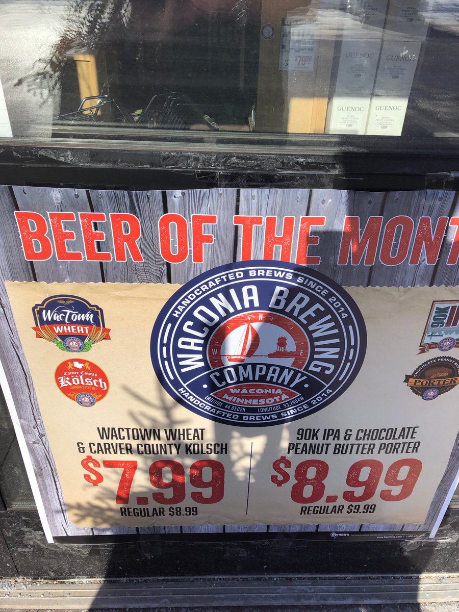 glwns's tweet photo. Our February beer-of-the-month is @WaconiaBrewing  and we are open until 10 pm tonight. Shop Local! https://t.co/IsnQJHMU6G