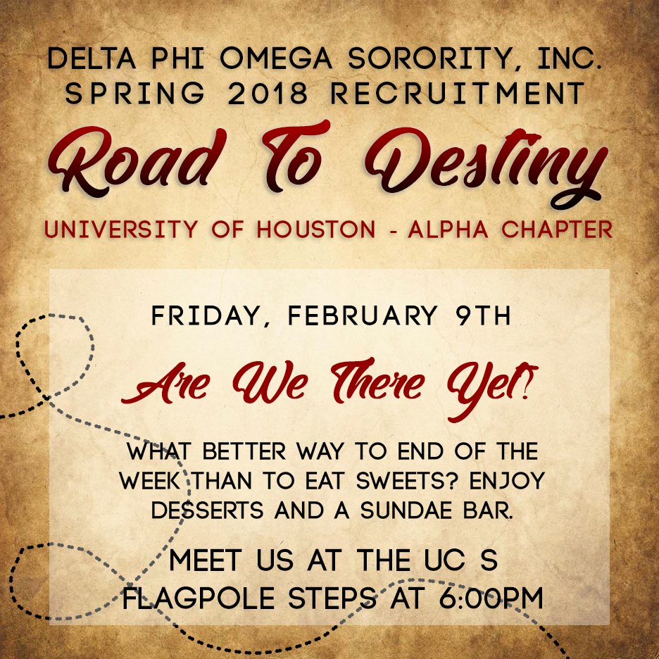 dpoalpha's tweet photo. What a better way to end off your week with desserts? Desserts makes everything feel better. Come out for our LAST recruitment event TODAY at 6PM. Meet us in front of the US S Flagpole steps. https://t.co/ND71tESjXk
