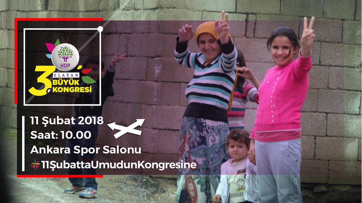 Güçlü parti HDP, kararlı mücadelesini pazar günü Ankara'da yapacağı 3. Olağan Kongresi ile büyütüyor.
#11ŞubattaUmudunKongresine