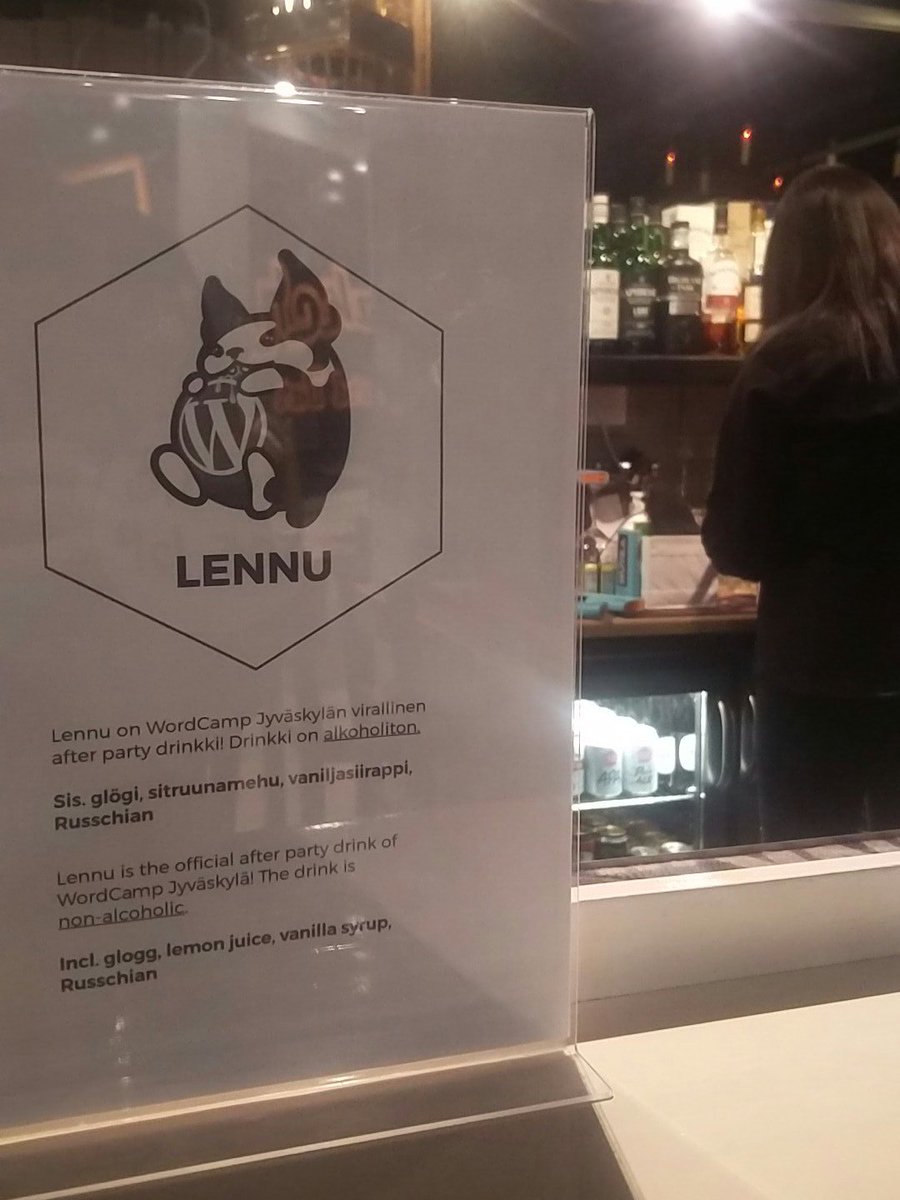 Afterparty alkaa pian Ravintola Mutkassa. Alkoholiton Lennu odottaa jo vieraita. #wpfi #wcjkl