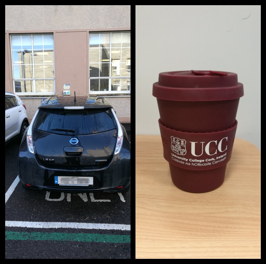uccenergy's tweet image. After one month in with my preloved leaf and @GreenCampusUCC bamboo cup, no more fuel station stops for me in 2018