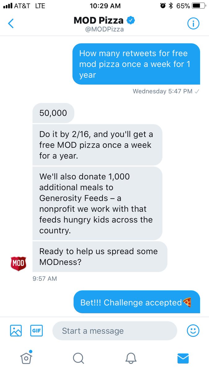 Let’s go Twitter, do your thing @MODPizza #NationalPizzaDay