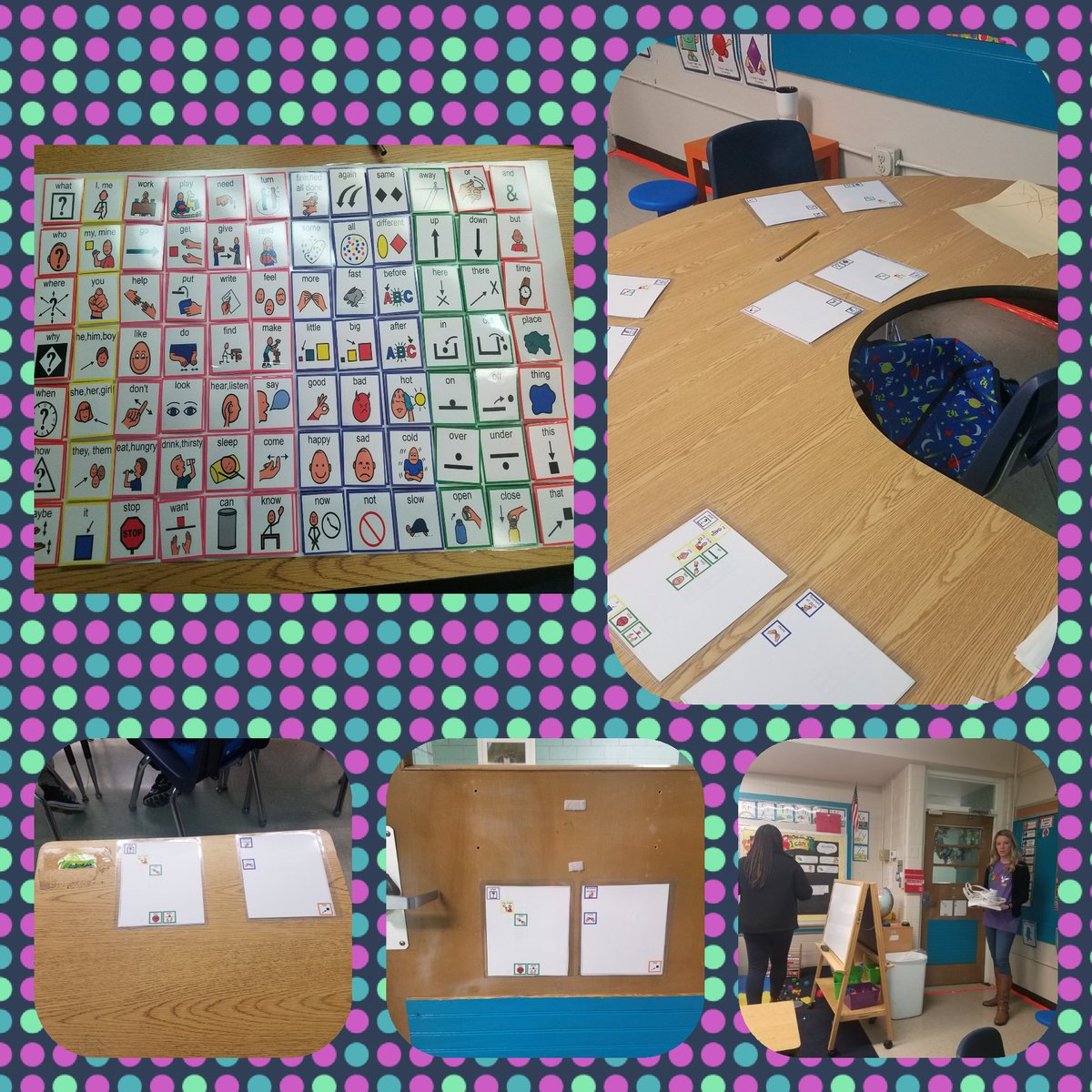 EricaChatelain's tweet photo. @bpsb_slps Setting up a classroom at Bellaire Elem with full access to Core Vocabulary Boards! #aac #increasecommunication #modellanguage https://t.co/cd6QTE9fpO
